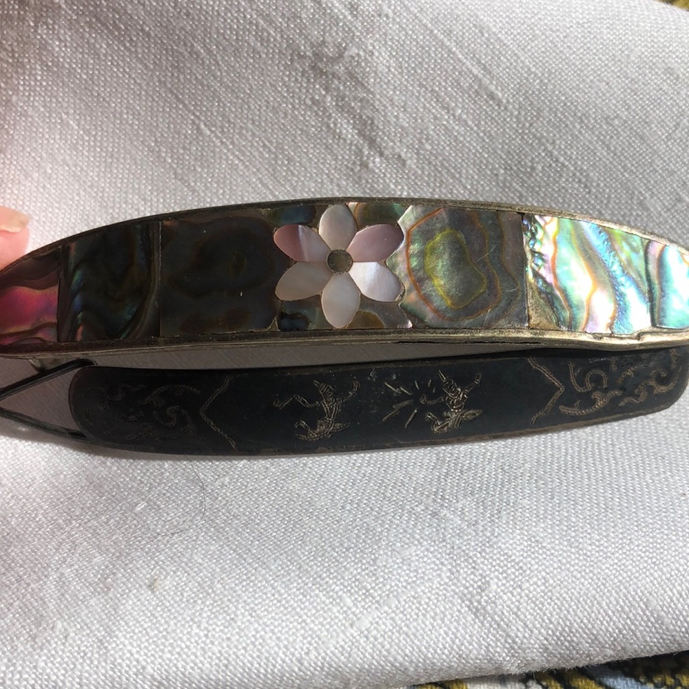 Two Antique Siam Sterling barrettes